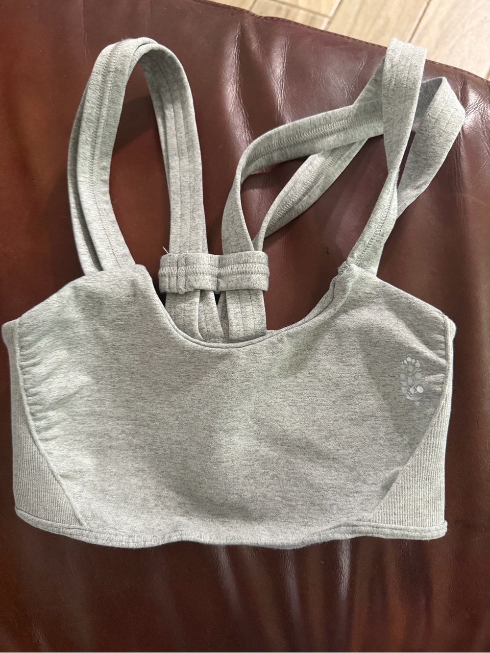 FP Movement by Free People Heather Gray Double-Strap Sports Bra
